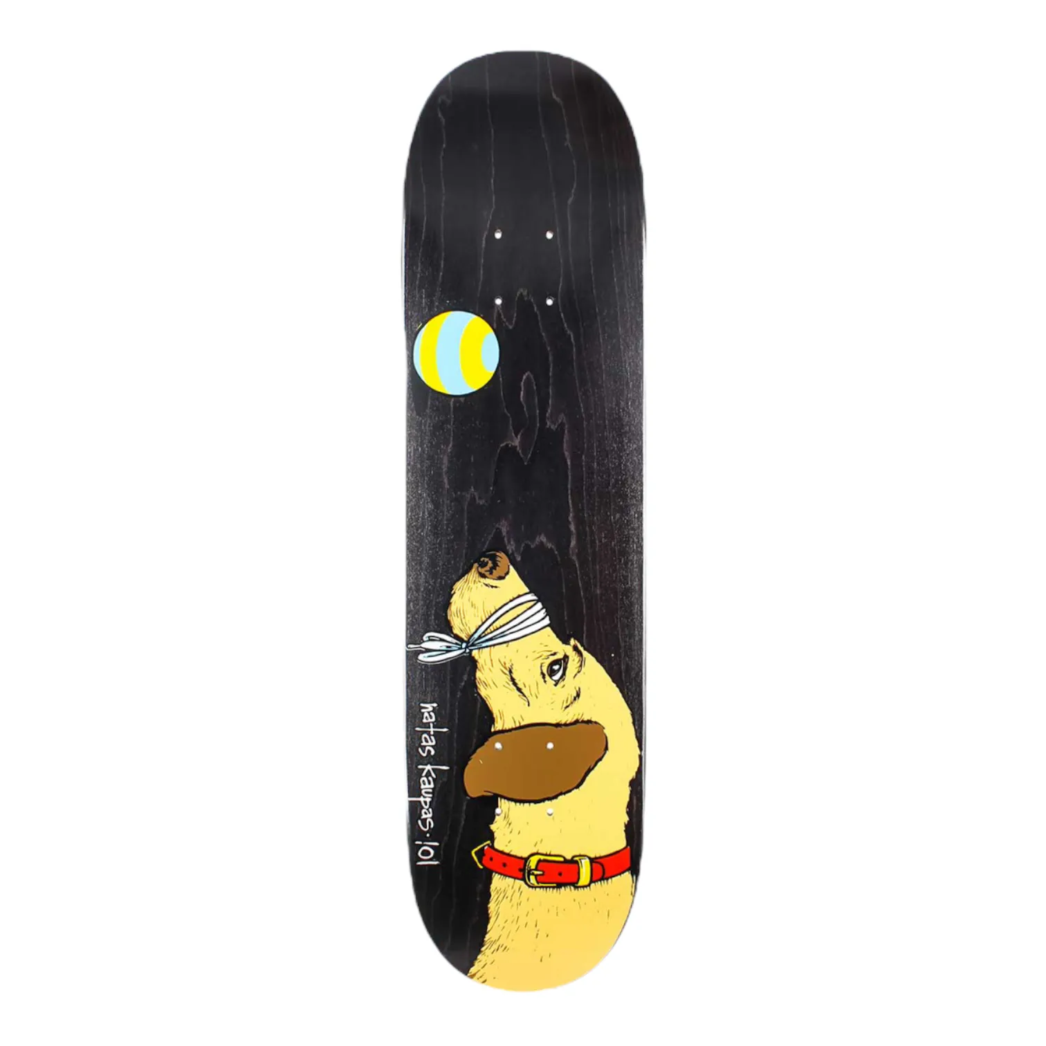 101 Natas Kaupus Dog SP Re-Issue Skateboard Deck Black Stain 7.88”