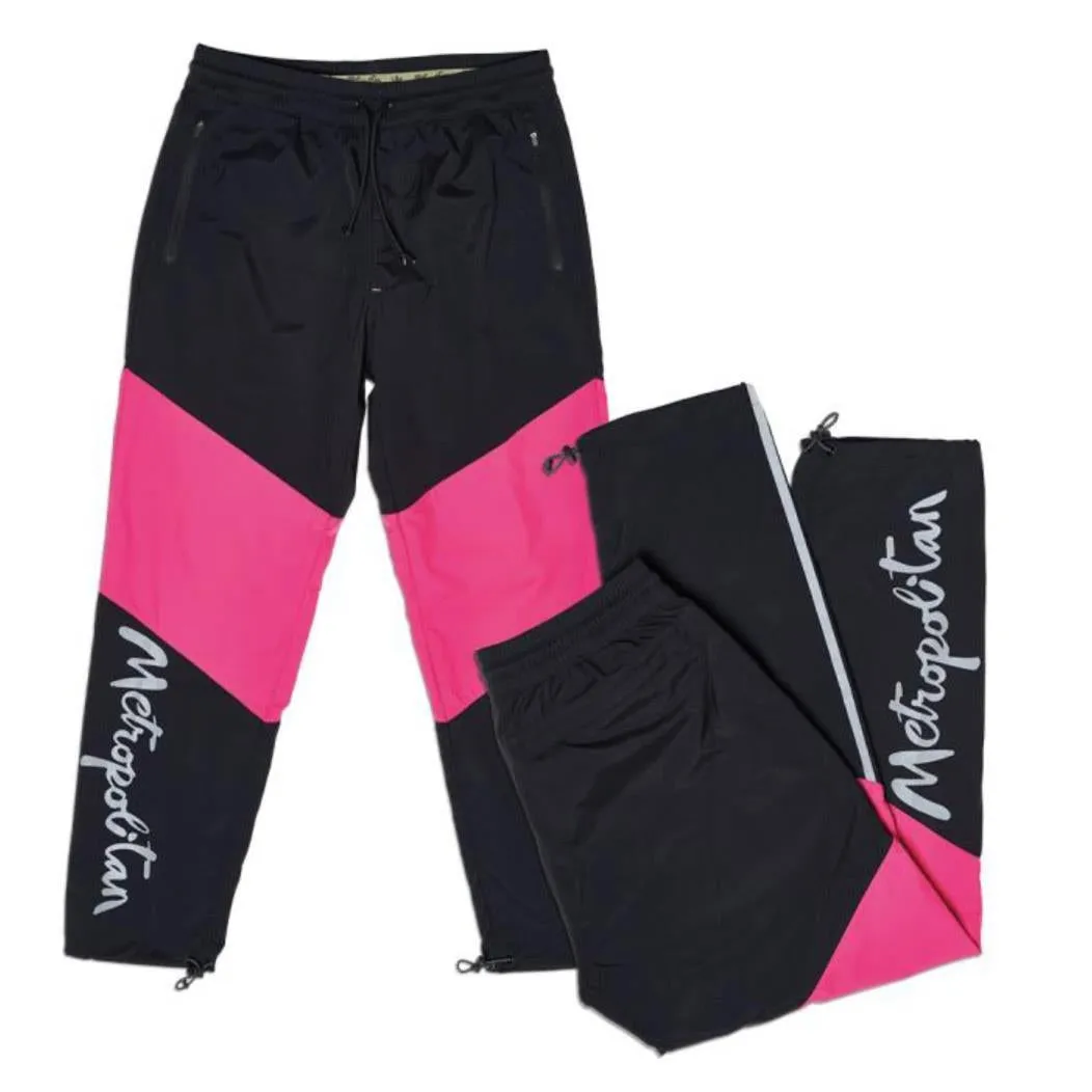 Adidas Skateboarding x Metropolitan 3L Taped Track Pants Black Real Magenta Yellow Tint