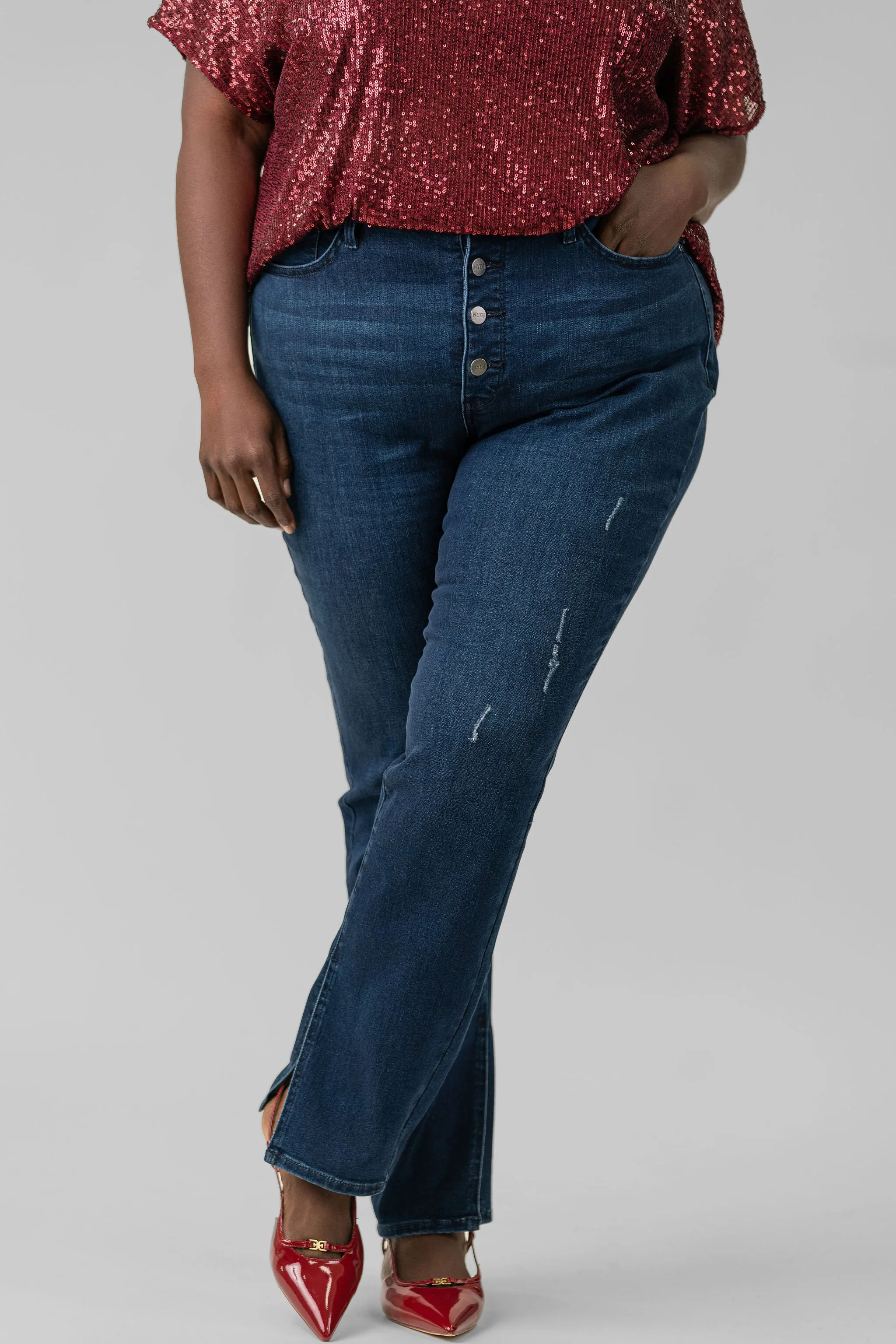 ALINA HIGH RISE BUTTON FLY JEANS