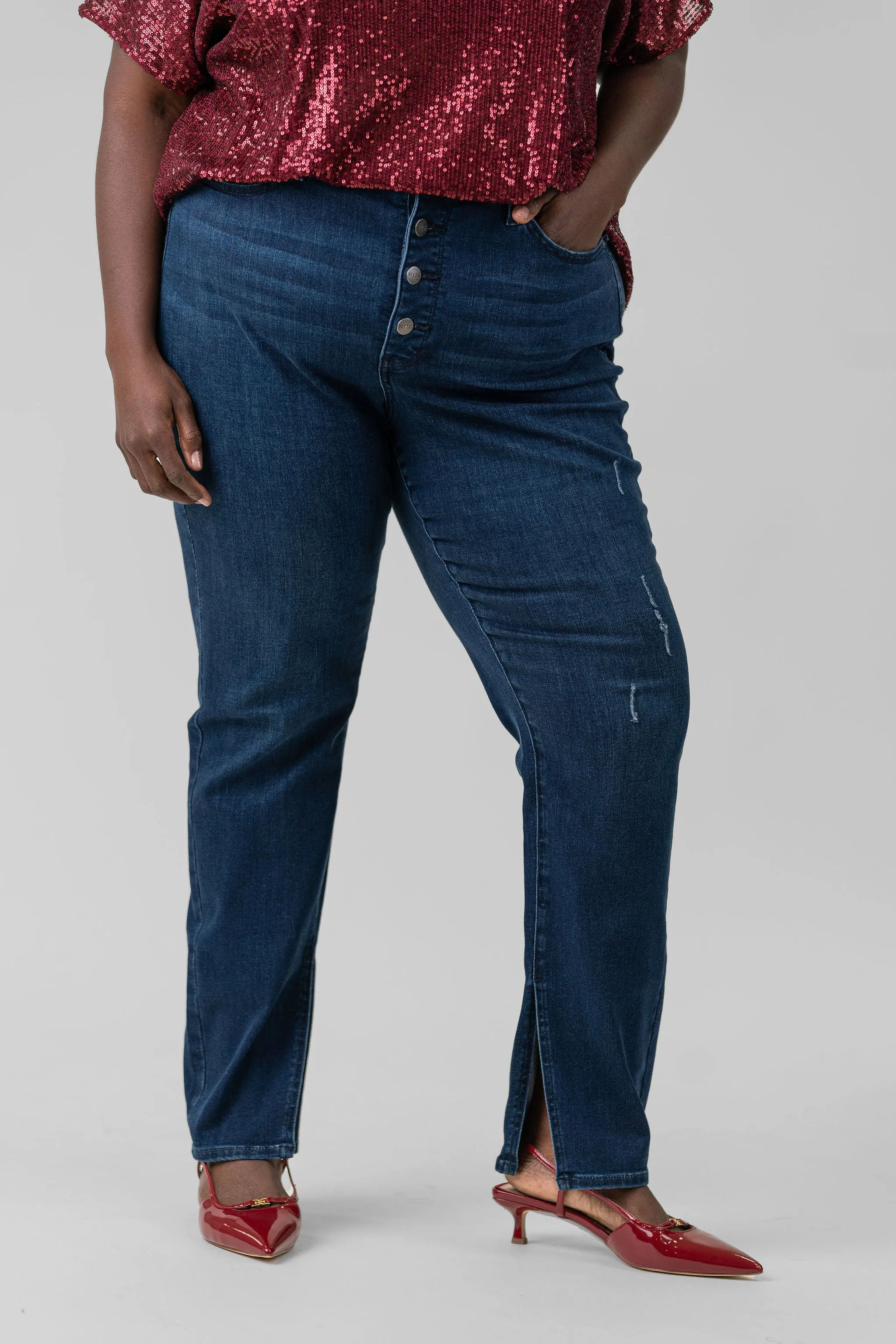 ALINA HIGH RISE BUTTON FLY JEANS