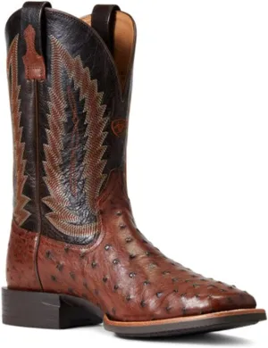 Ariat Men's Quantum Primo Full Quill Ostrich Western Boot, Antique Tabac