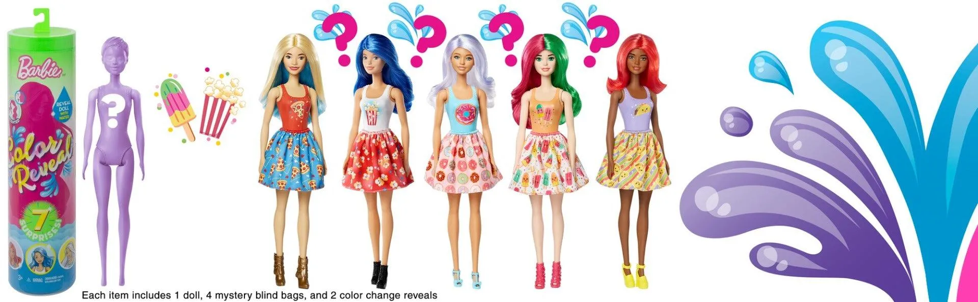 Barbie Color Reveal Foodie Series Dolls - Styles May Vary