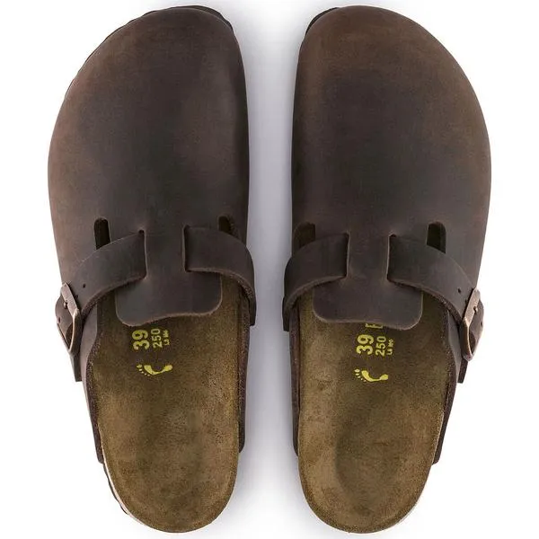 Birkenstock Boston Oiled Leather/Suede Sandal (Unisex) Habana 0860131