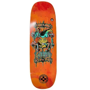 Black Label 9.5" x 32.125" John Lucero X2 Tugboat Shaped ORANGE STAIN Skateboard Deck