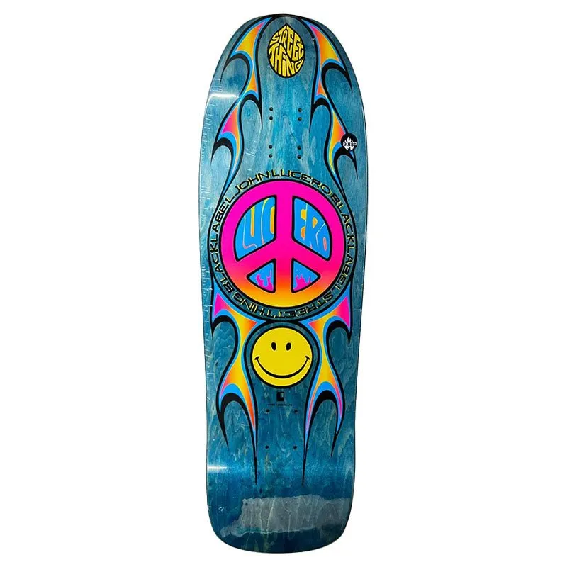 Black Label 9.88" LUCERO STREET THING SHAPED Blue Stain Skateboard Deck