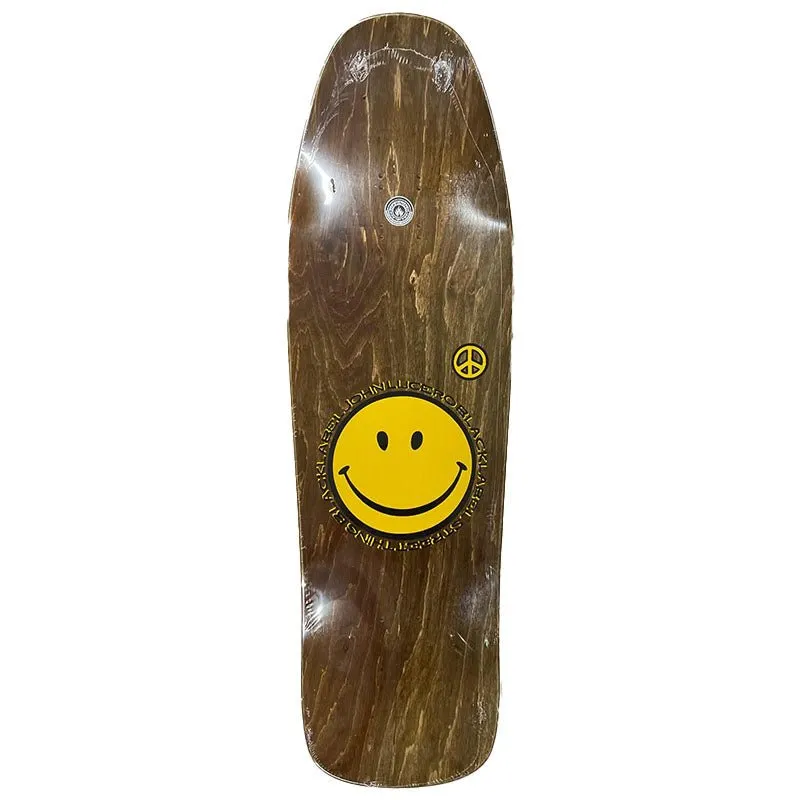 Black Label 9.88" LUCERO STREET THING SHAPED Orange Stain Skateboard Deck