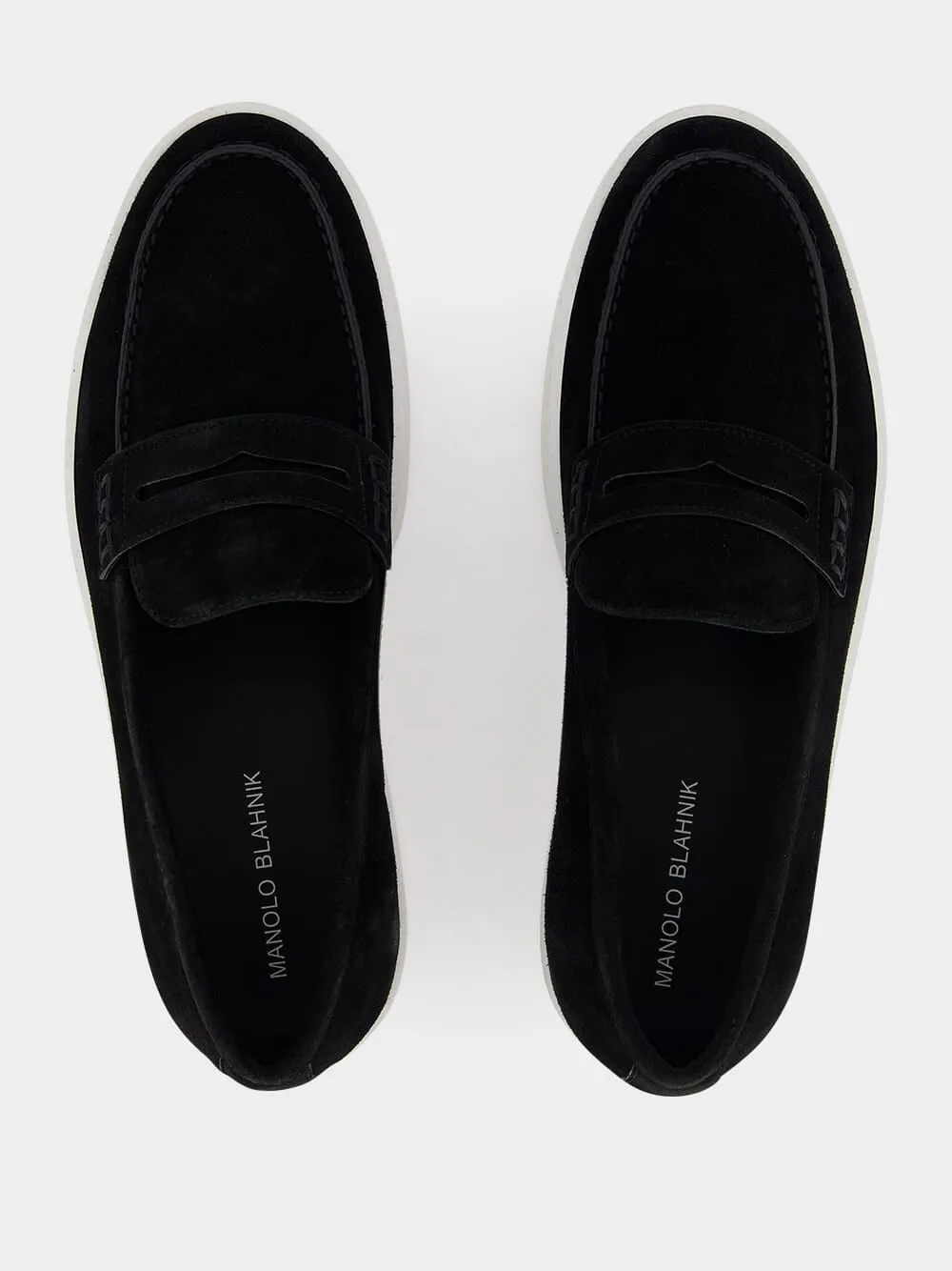 Black Suede Slip-On Loafers