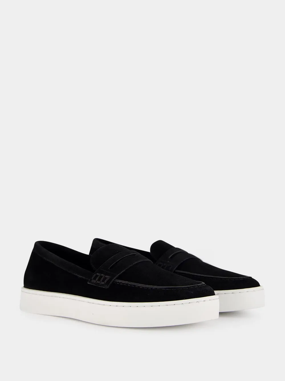 Black Suede Slip-On Loafers