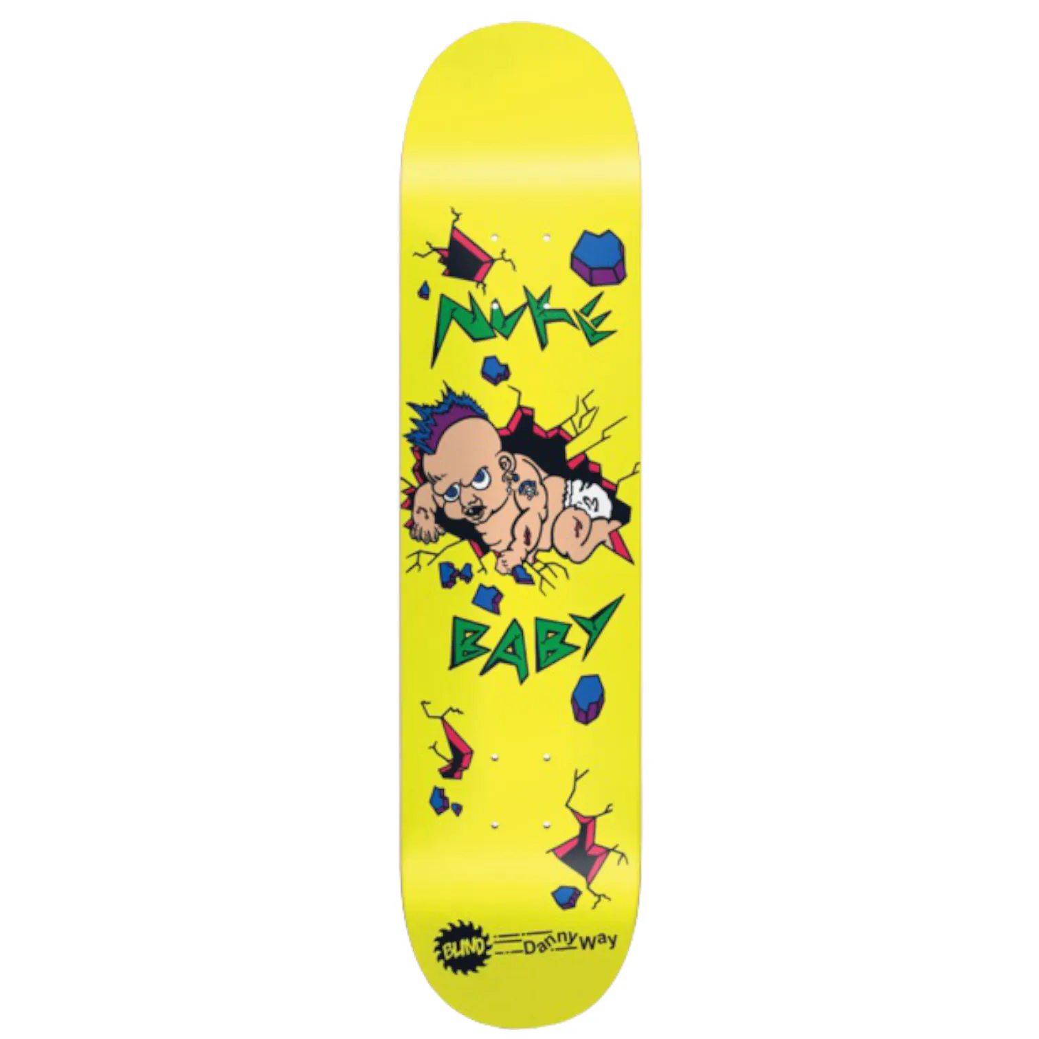 Blind Skateboards Danny Way Nuke Baby Yellow Skateboard Deck 8.375” HT