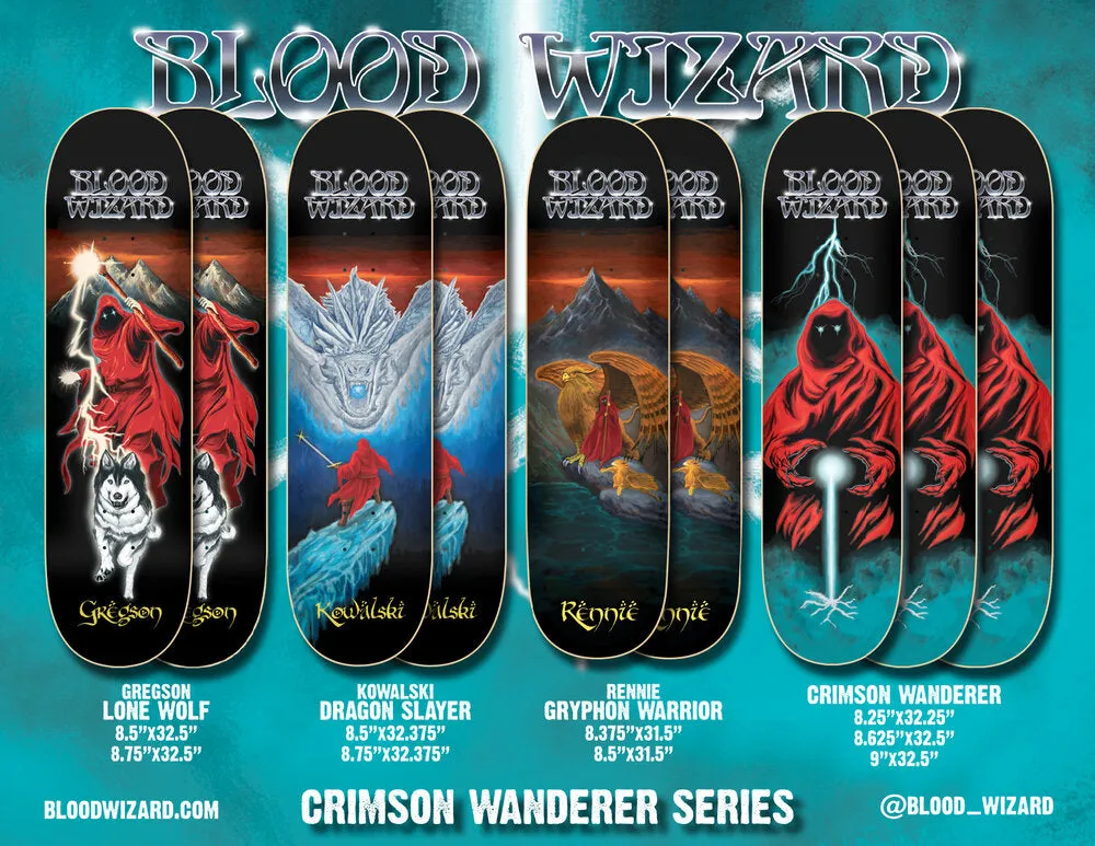 BLOOD WIZARD DECK - GREGSON LONE WOLF (8.5"/8.75")