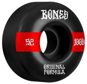 Bones 100's V4 Widecut Skateboard Wheels 52 MM 100 A