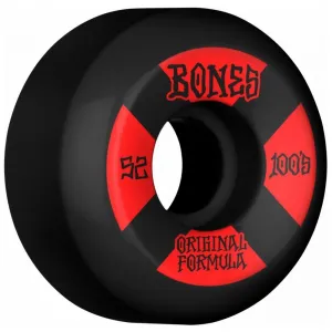 Bones 100's V5 Sidecut Skateboard Wheels Black 52 MM 100 A