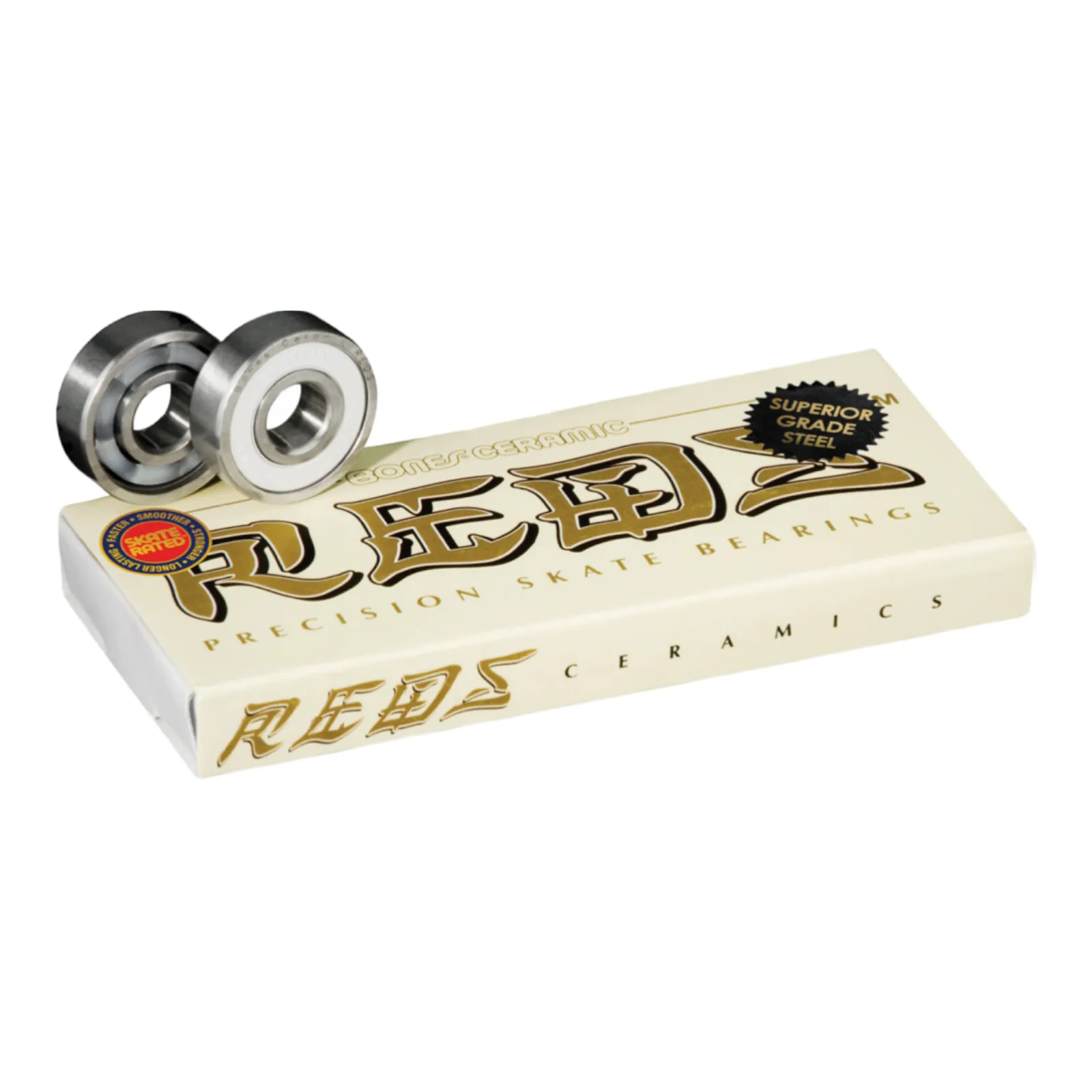 BONES® CERAMIC SUPER REDS® SKATEBOARD BEARINGS 8 PACK