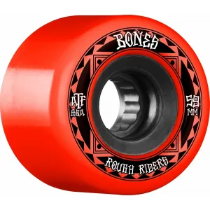 BONES WHEELS ATF ROUGH RIDER SKATEBOARD WHEELS RUNNERS 59MM 80A RED