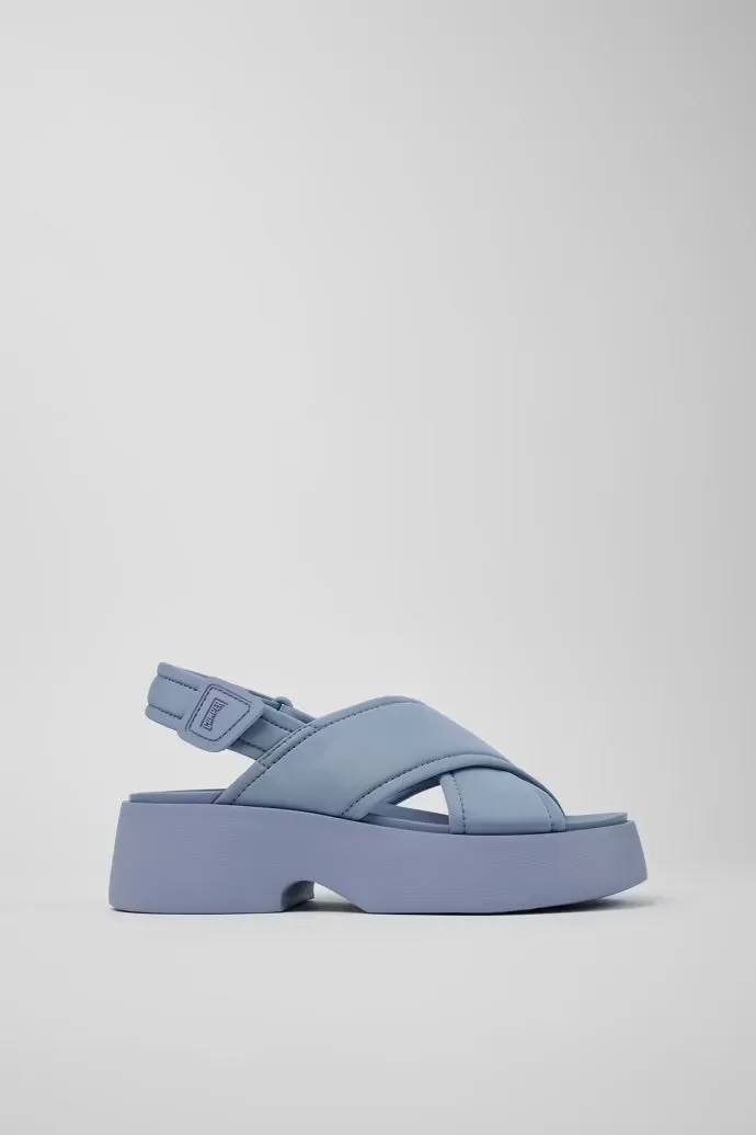 Camper Sandal: Tasha Blue Cross-strap