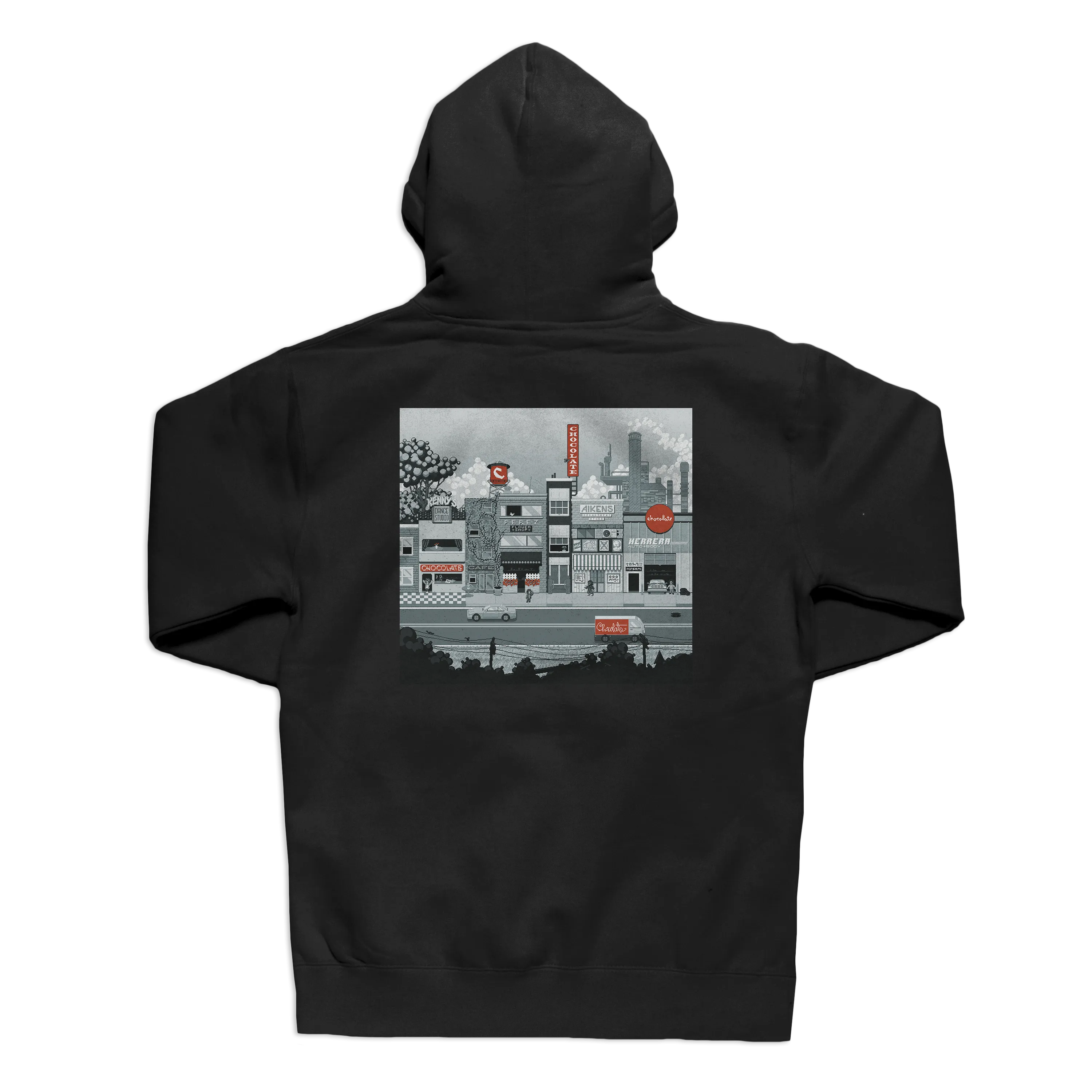 Chocolate Pixel Water Tower Hoodie Black