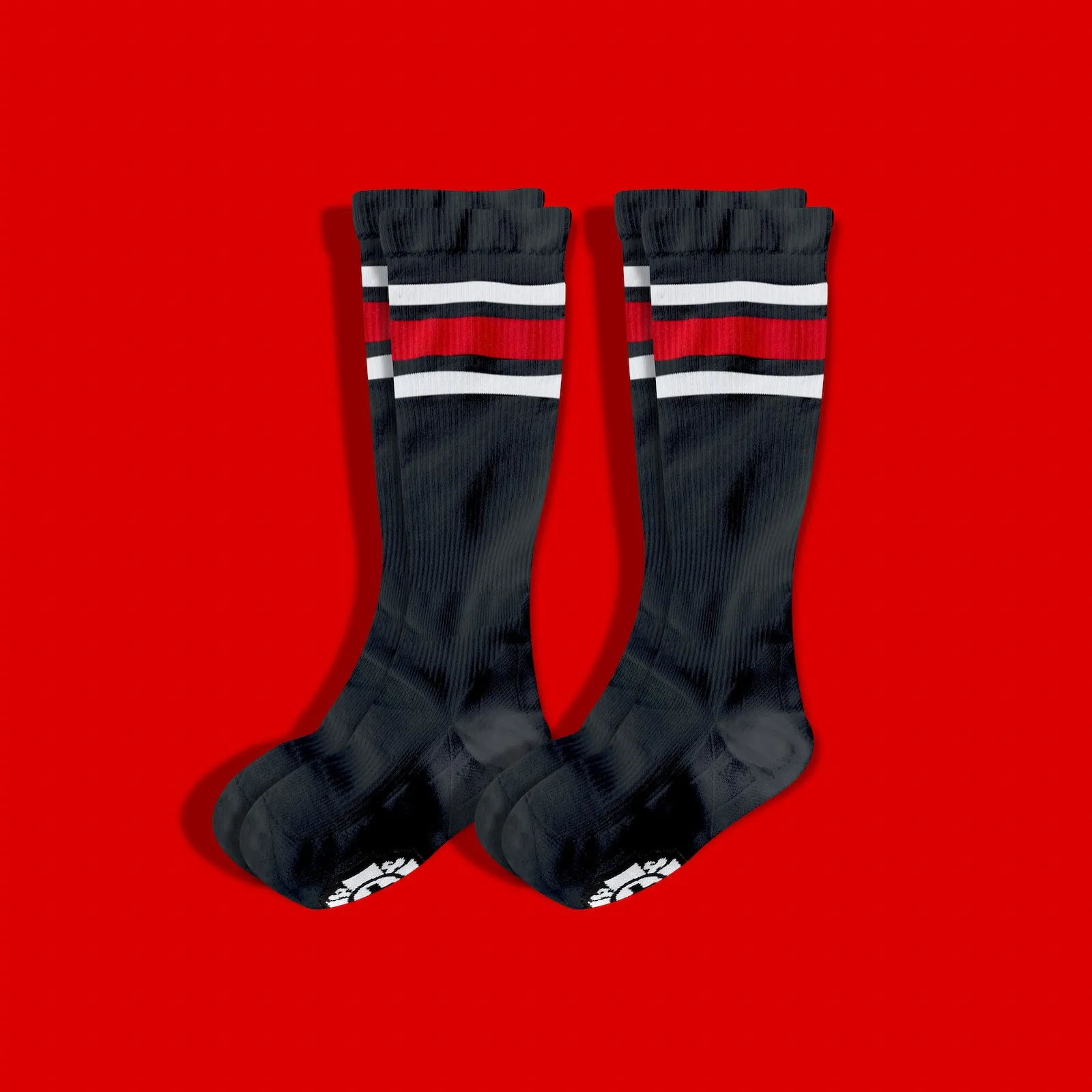 Compression Socks: RED Stripes (2-Pack)