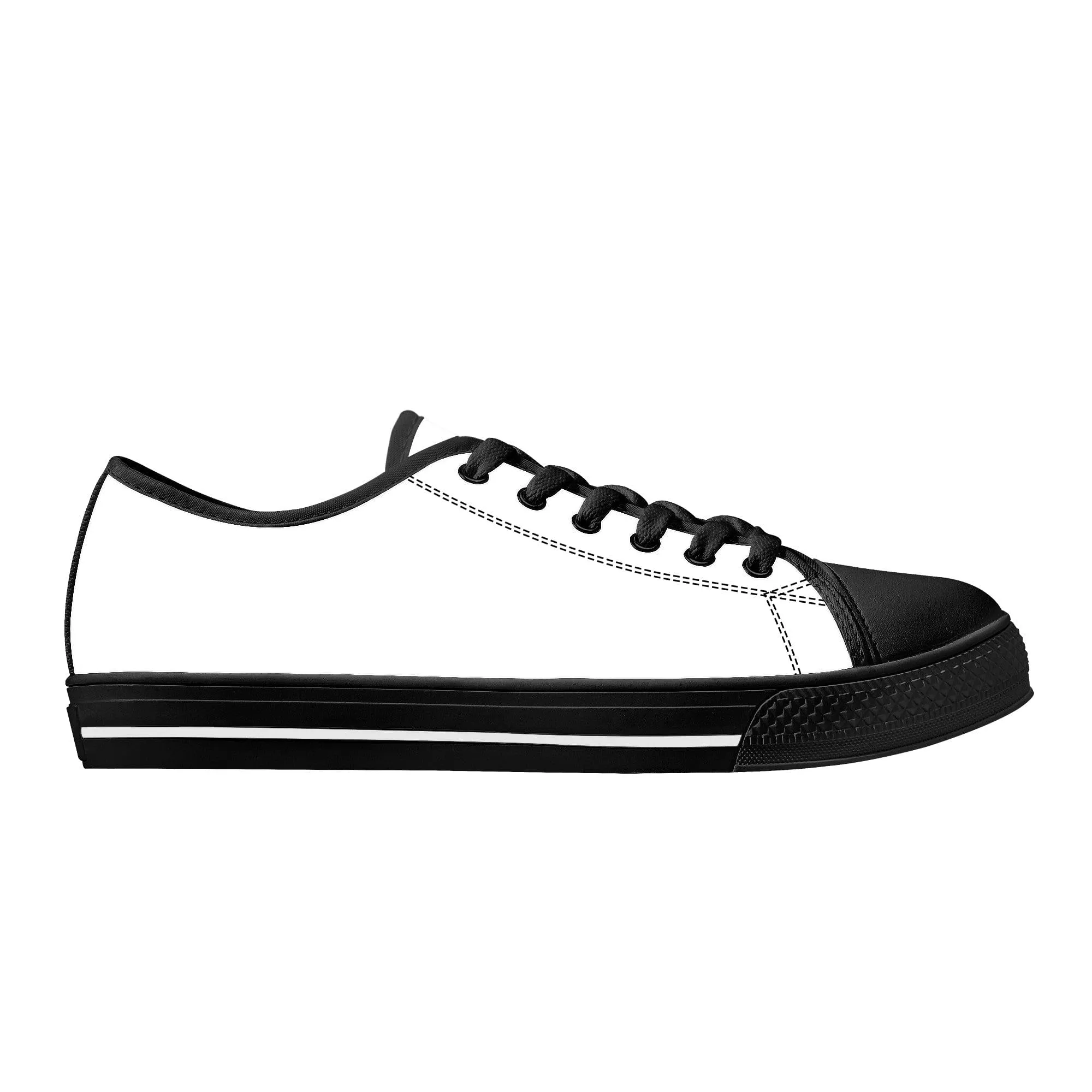 Custom Low Top Shoes Canvas - Black FXS