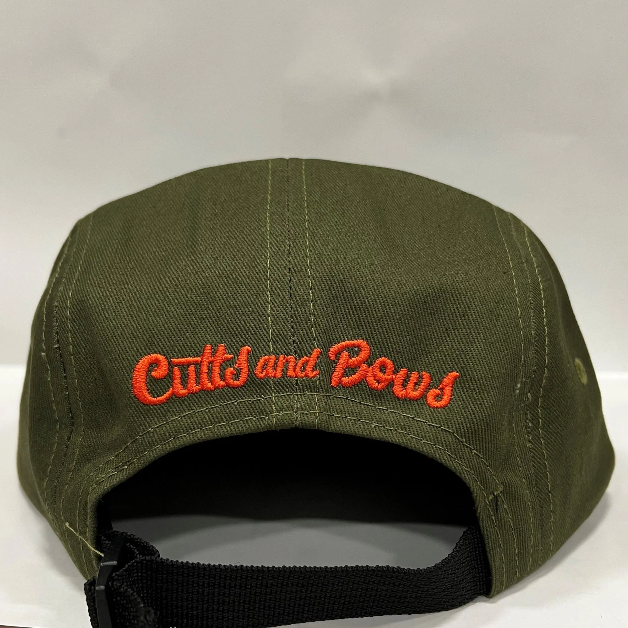 CUTTS AND BOWS "TROUTSHROOMS" 5-PANEL STRAPBACK OLIVE GREEN