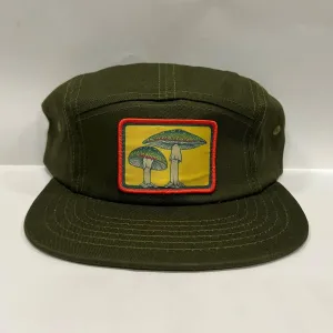 CUTTS AND BOWS "TROUTSHROOMS" 5-PANEL STRAPBACK OLIVE GREEN