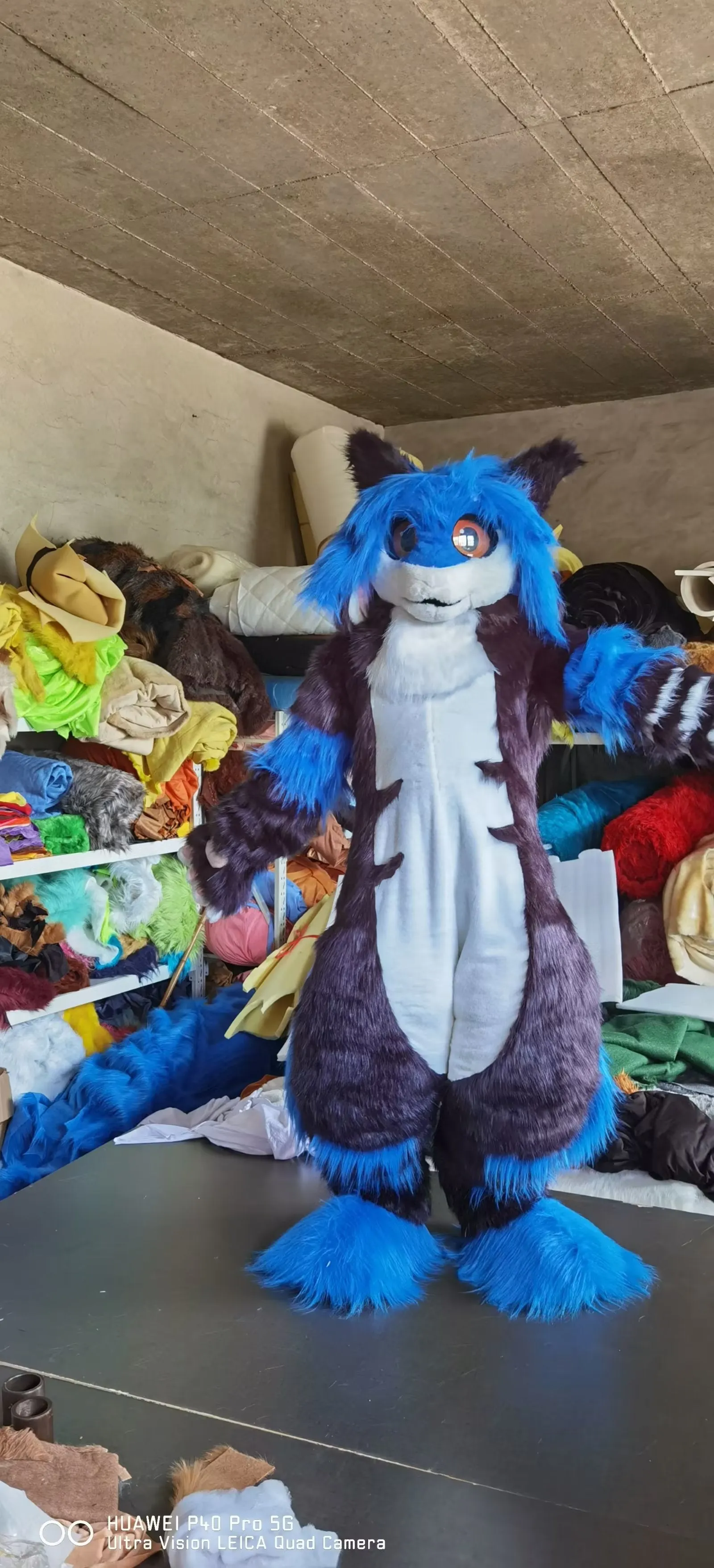 Dark Blue Kenomo Fox Cat Fursuit Kigurumi Furry Costumes