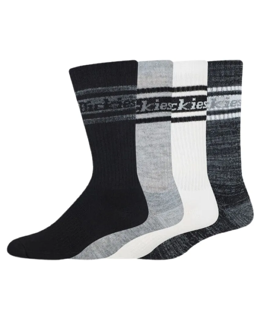 Dickies 4 Pack Skate Rugby Strip Socks - Black / Grey Assortment