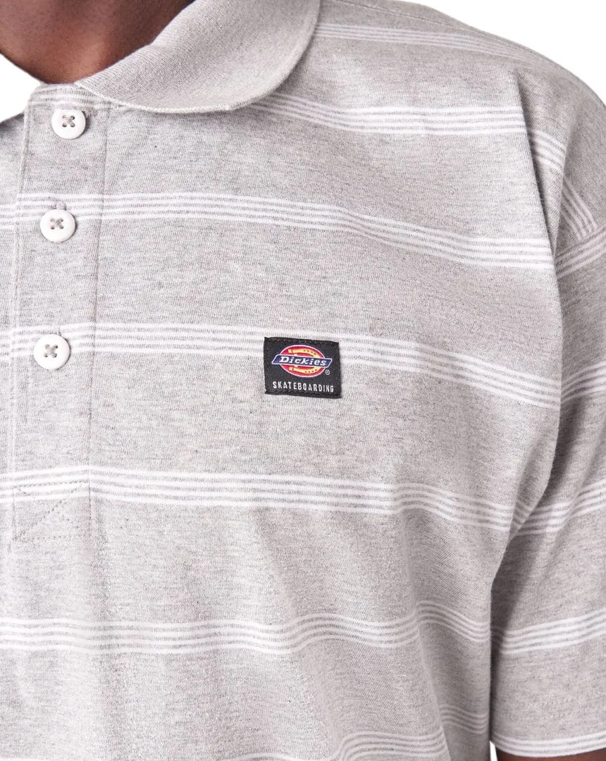 Dickies Skateboarding Striped Polo - Heather Gray Stripe