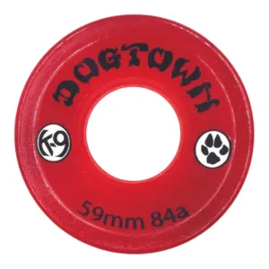 DogTown K-9 Premium Cruiser Wheels - 59mm x 84a - Clear Red