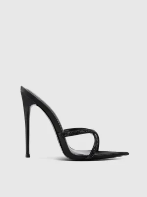 Donatella Mule - Noir Satin