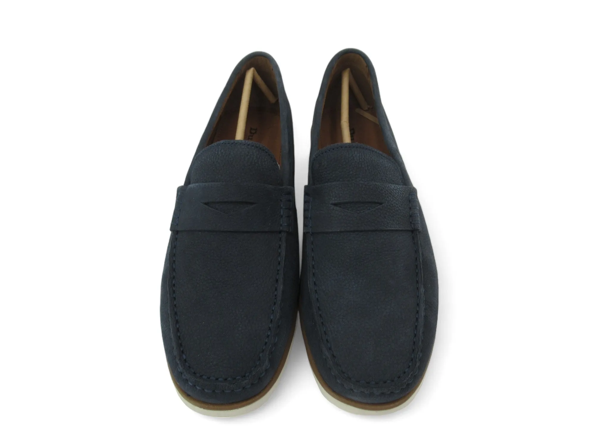 Dune London UK 10 Navy Blue Leather Moccasin Shoes Menswear | Preloved