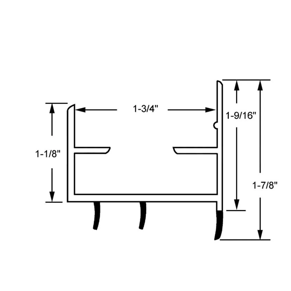 Entry Door Shoe with Rubber Fins for Willmar Doors