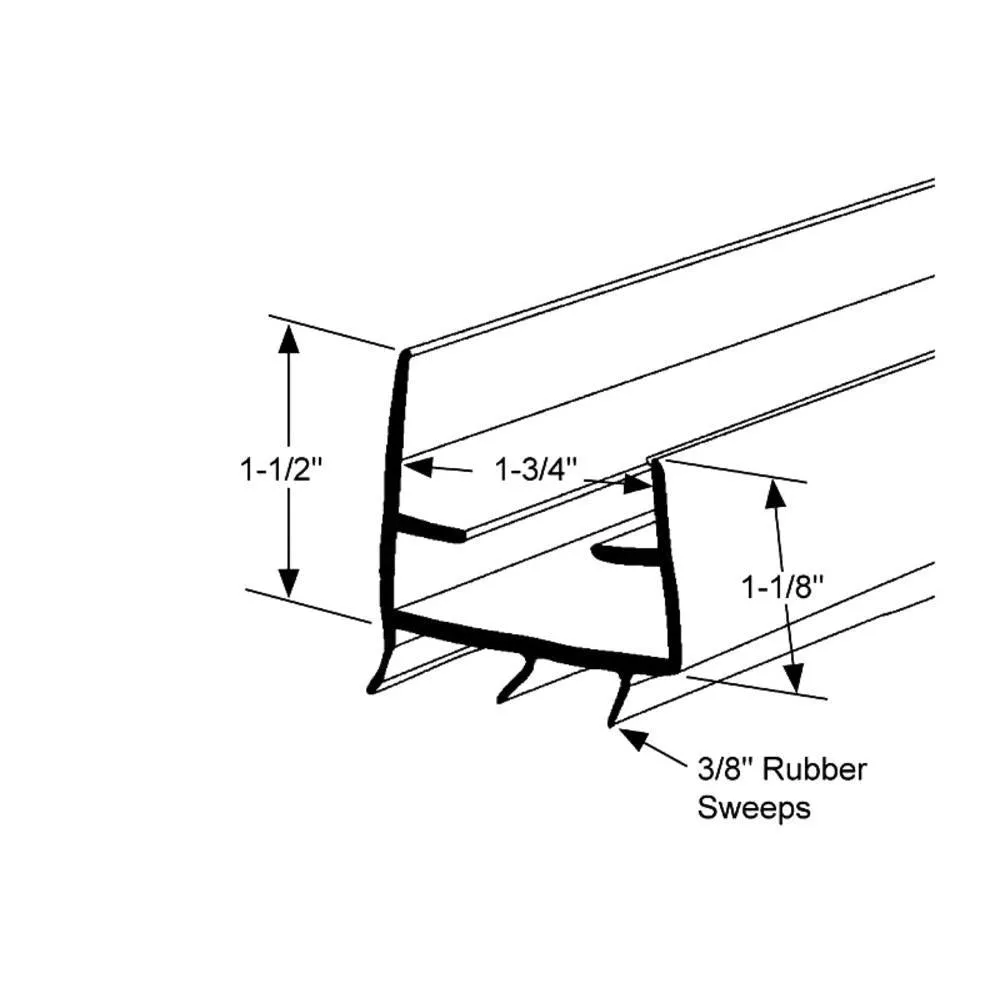 Entry Door Shoe with Rubber Fins for Willmar Doors