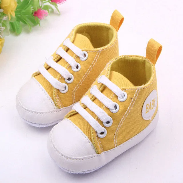 Fashion Infant Toddler Newborn Shoes Baby Girl Boy Sports Sneakers Soft Bottom Anti-slip T-tied First Walkers Prewalker