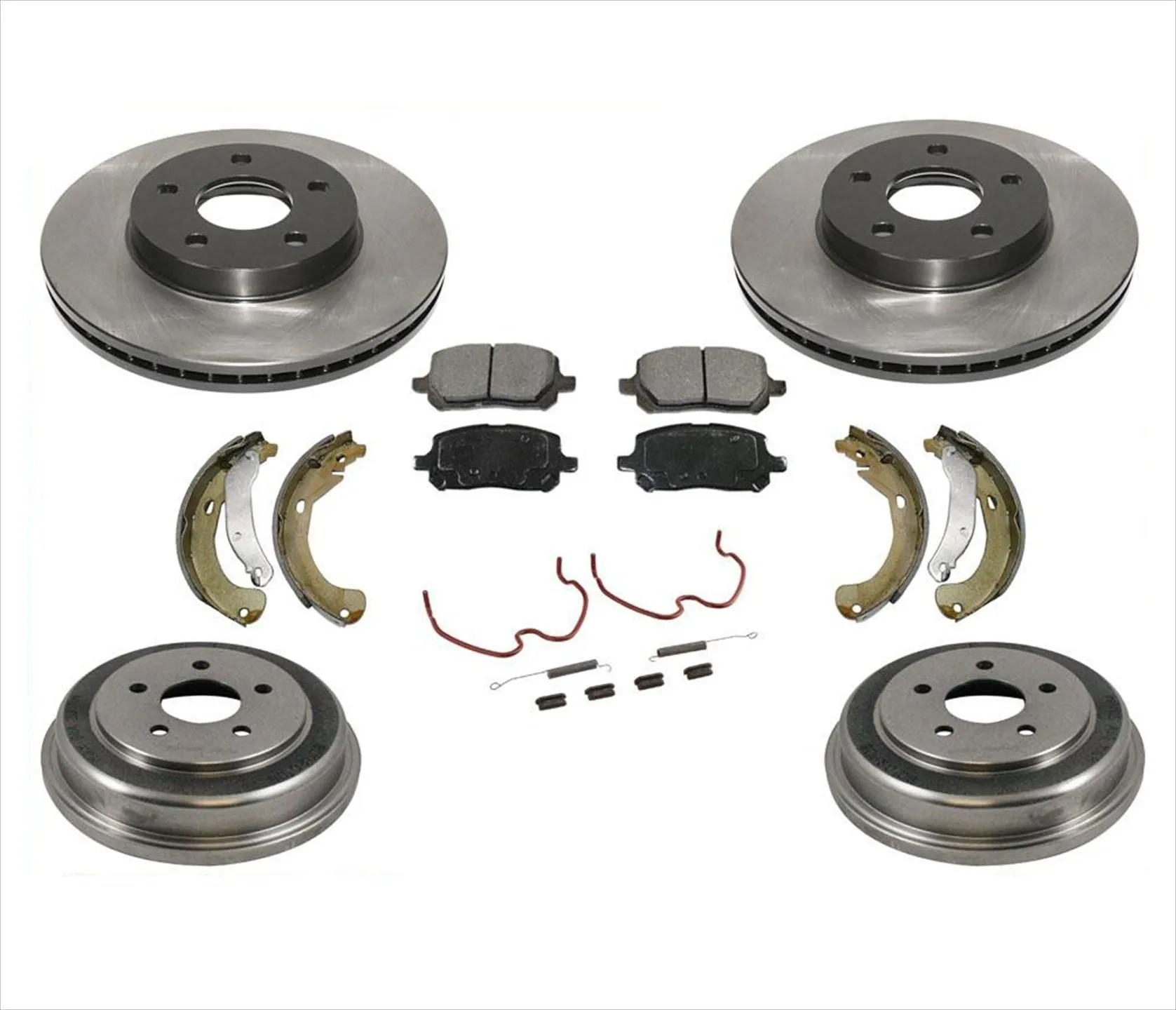 For 07-08 Cobalt 5 Lug Rotors Cars With Rear Drums Front Rotors & Ceram Pads 7pc