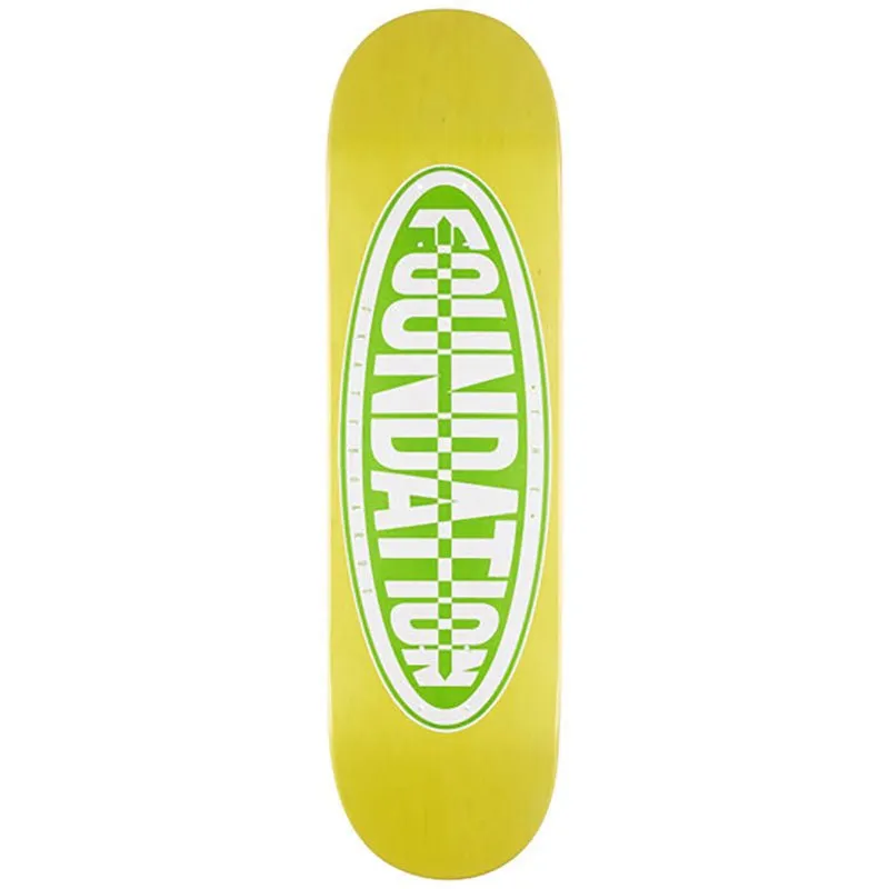 Foundation 8.5" Team Oval Yellow Skateboard Deck