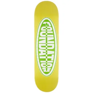 Foundation 8.5" Team Oval Yellow Skateboard Deck