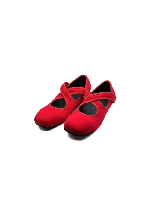 Hopp Studios X Ballet Flats in Cherry Stretch