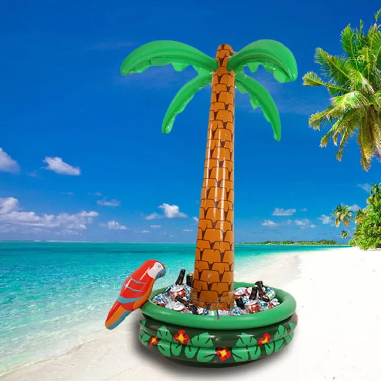 Inflatable Parrot Coconut Tree Shape Beach Water Inflatable Coaster Ice Bucket