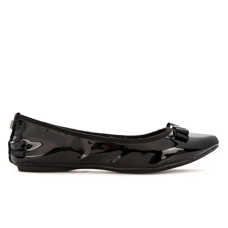 JASMINE Ballet Flat Shoes - Black Patent