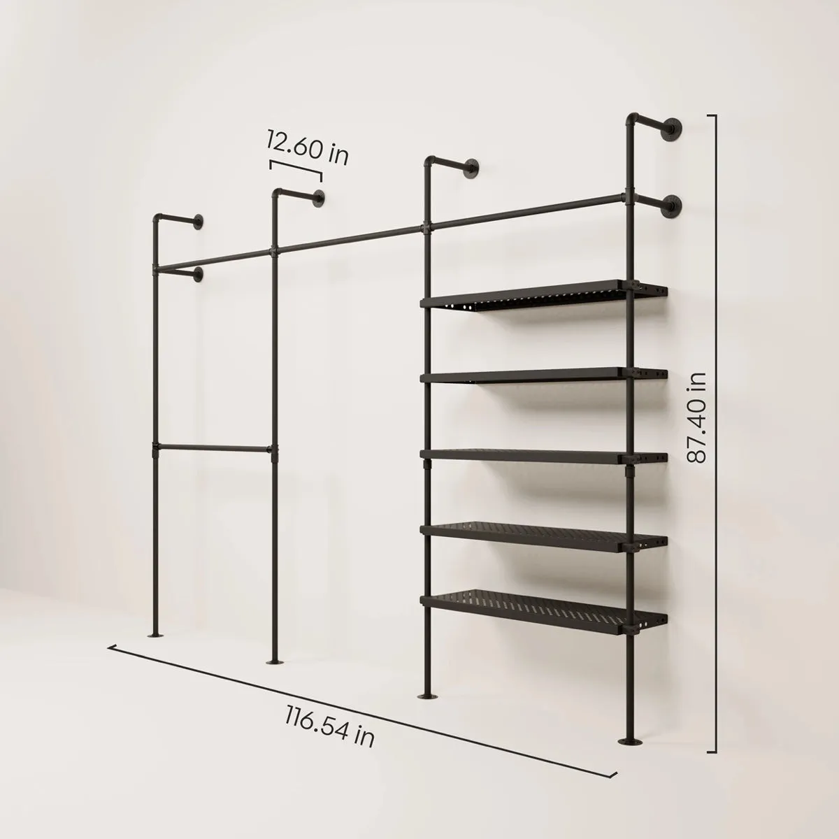 JONTE METAL – Industrial clothing rack | industrial clothes rack with metal shelves