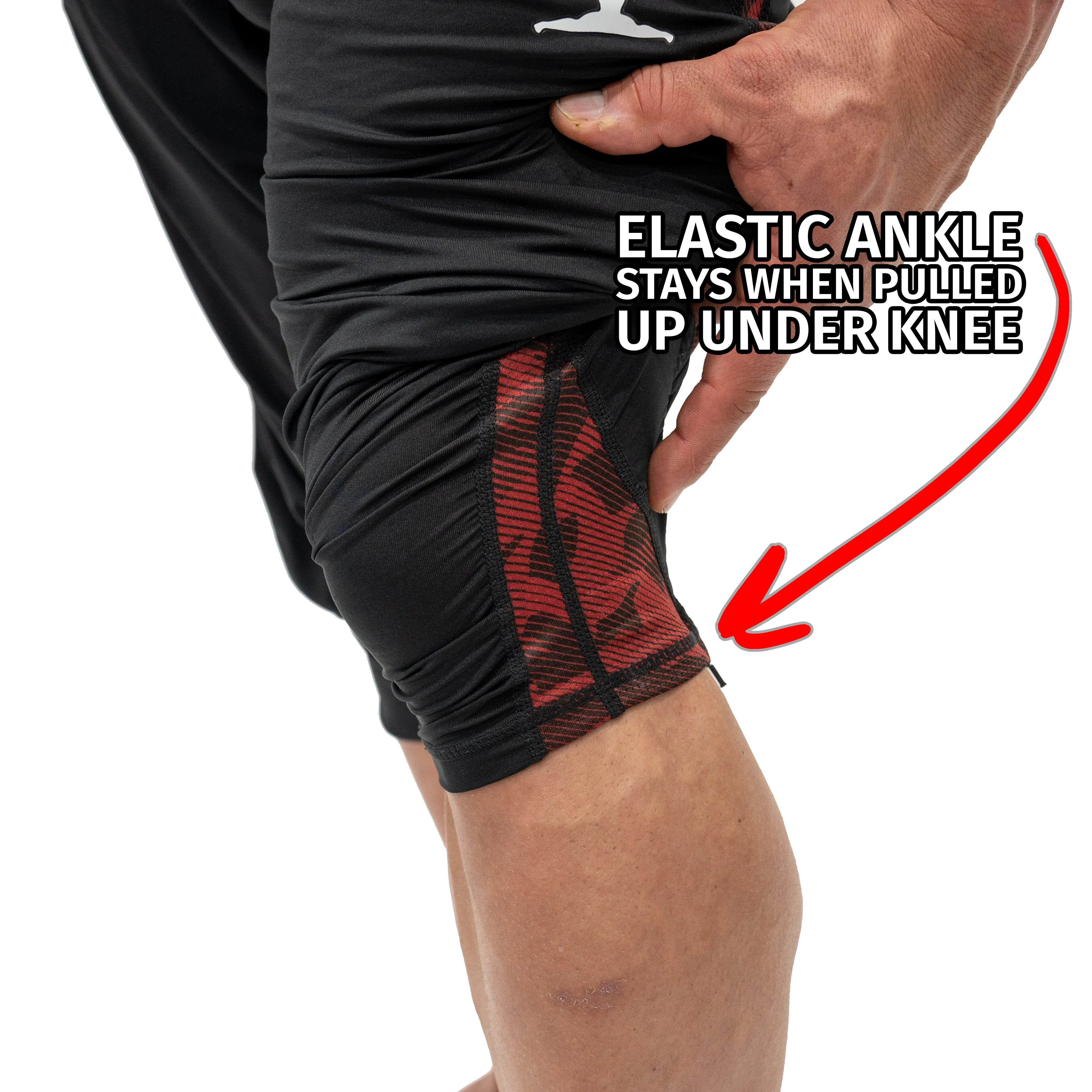 Jujimufu Stretchy Pants (Classic Style) - Black w/ Red Camo Accent