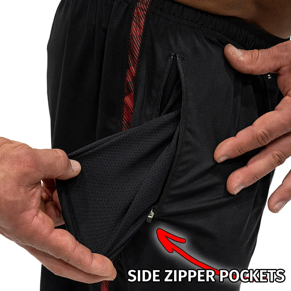 Jujimufu Stretchy Pants (Classic Style) - Black w/ Red Camo Accent