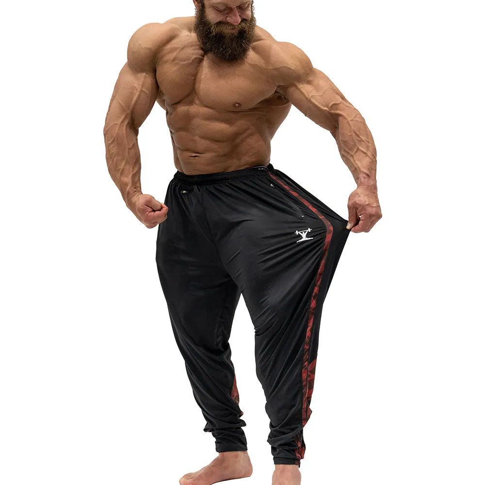 Jujimufu Stretchy Pants (Classic Style) - Black w/ Red Camo Accent