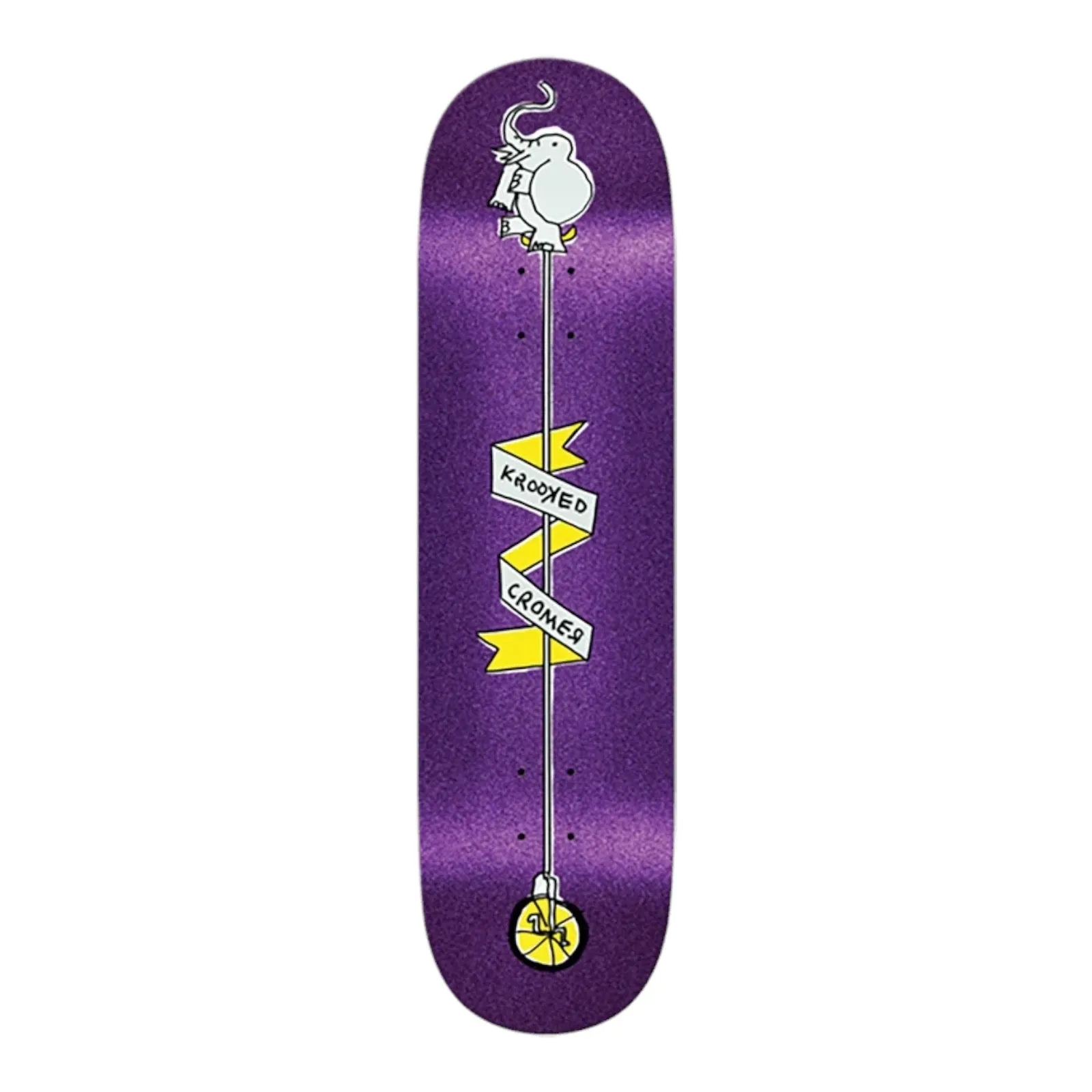 Krooked Skateboards Brad Cromer Unicycle Purple Skateboard Deck 8.38"