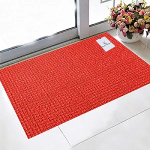 Kuber Industries VARIATION0045_10 PVC Door Mat (30" x 18", Red, Standard)