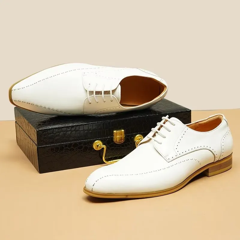 LuxeLeather Slip On Derbies Dress Shoes