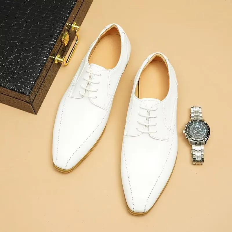 LuxeLeather Slip On Derbies Dress Shoes