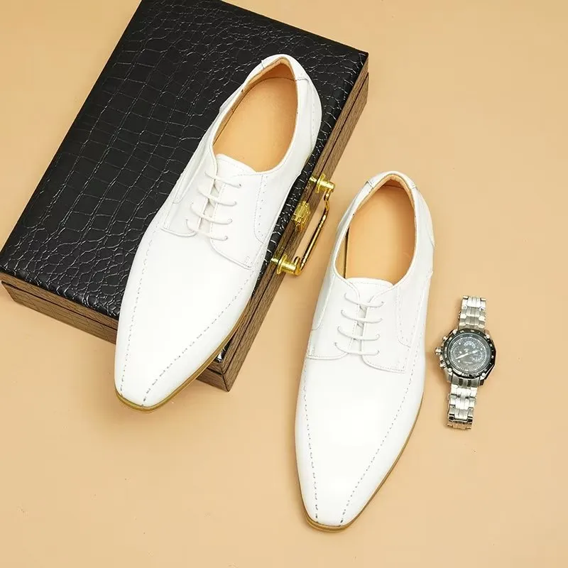 LuxeLeather Slip On Derbies Dress Shoes