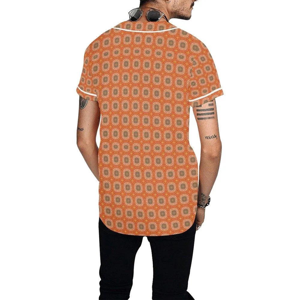 Mens African pattern shirt Brown Baseball Jersey