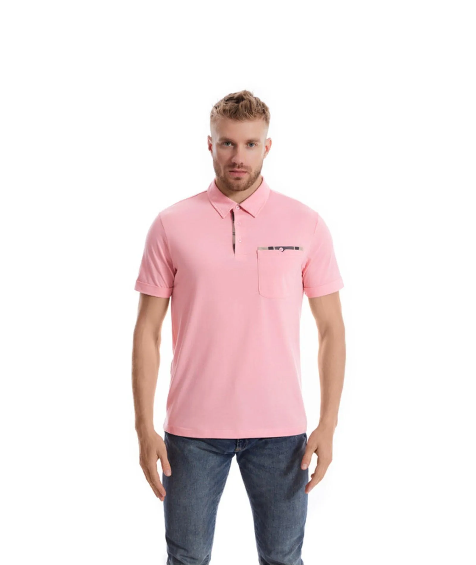 Men's Button Up Workout Golf Polo Shirt-ZPK007840